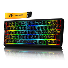 ATTACK SHARK X68HE Rapid Trigger Magnetic Switch Mechanical Gaming Keyboard, USB-C Wired Connection, 60% TKL RGB Backlit, PBT Keycaps, 0.01mm RT Accuracy, 8000Hz Polling Rate, with Adjustable Actuation for Win/Mac. Black Contour